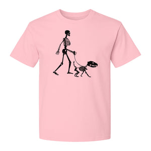 Skeleton Dog T-Shirt, Walker with Canine Bones Halloween Graphic for Pet Owners