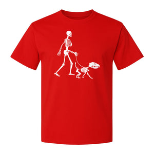 Skeleton Dog T-Shirt, Walker with Canine Bones Halloween Graphic for Pet Owners