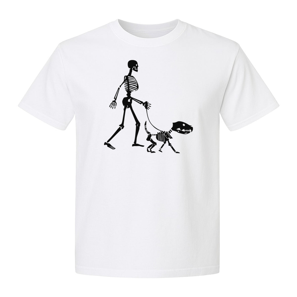 Skeleton Dog T-Shirt, Walker with Canine Bones Halloween Graphic for Pet Owners