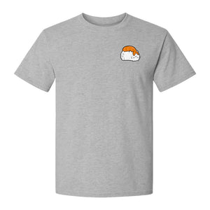 Sushi Cat T-Shirt, Kawaii Cartoon Left Chest Graphic for Japanese Food Lovers and Foodie Gifts