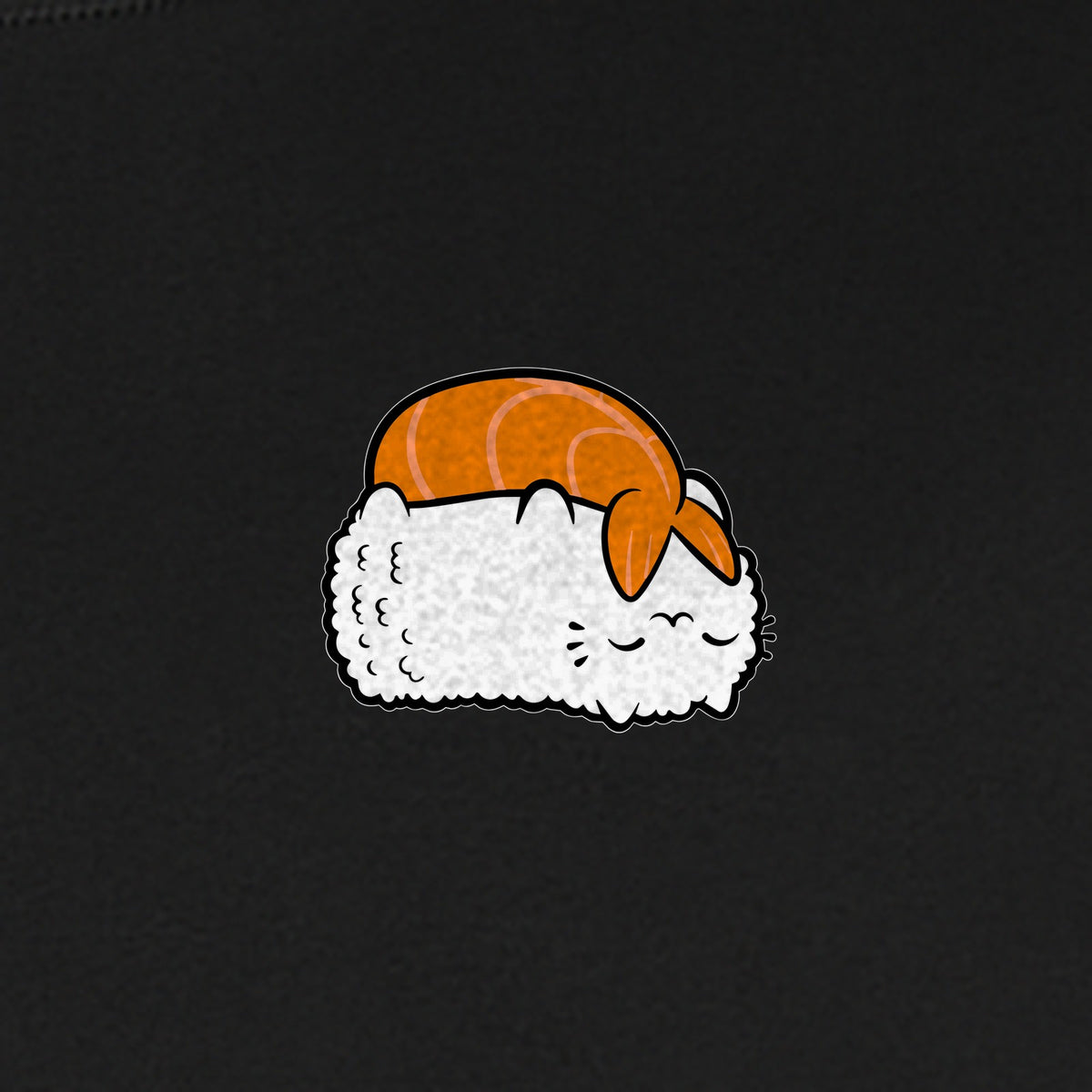 Sushi Cat T-Shirt, Kawaii Cartoon Left Chest Graphic for Japanese Food Lovers and Foodie Gifts