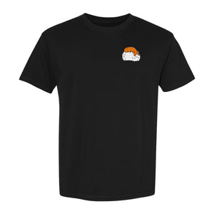 Sushi Cat T-Shirt, Kawaii Cartoon Left Chest Graphic for Japanese Food Lovers and Foodie Gifts