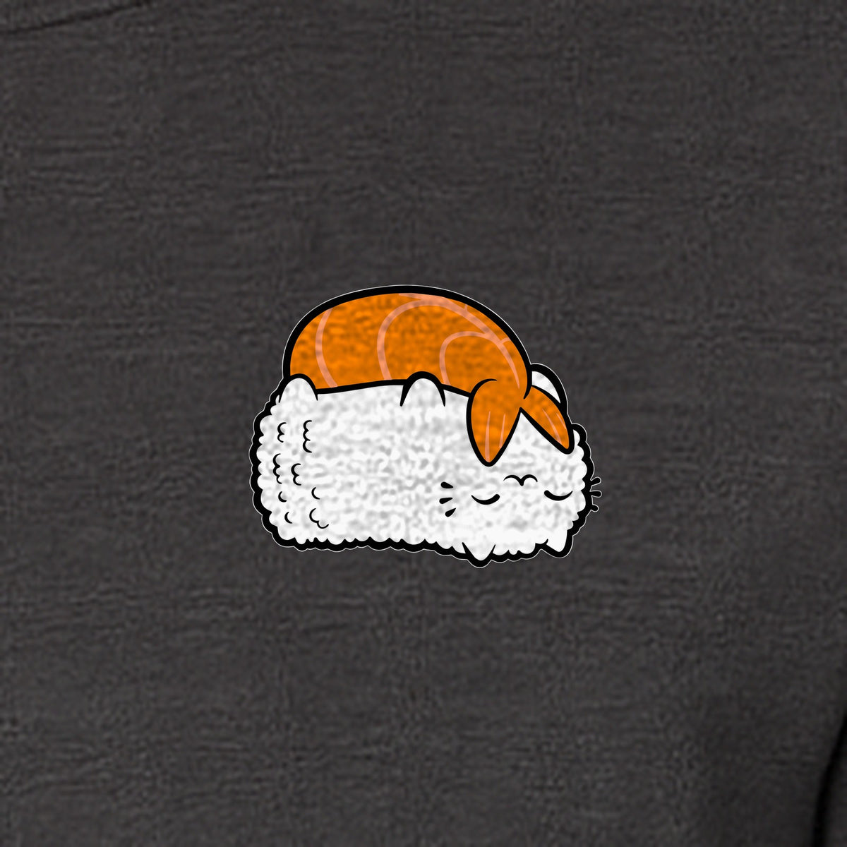 Sushi Cat T-Shirt, Kawaii Cartoon Left Chest Graphic for Japanese Food Lovers and Foodie Gifts