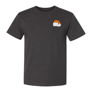 Sushi Cat T-Shirt, Kawaii Cartoon Left Chest Graphic for Japanese Food Lovers and Foodie Gifts