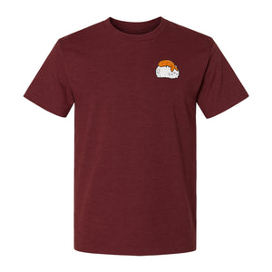 Sushi Cat T-Shirt, Kawaii Cartoon Left Chest Graphic for Japanese Food Lovers and Foodie Gifts