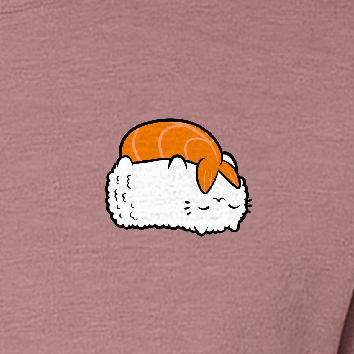 Sushi Cat T-Shirt, Kawaii Cartoon Left Chest Graphic for Japanese Food Lovers and Foodie Gifts