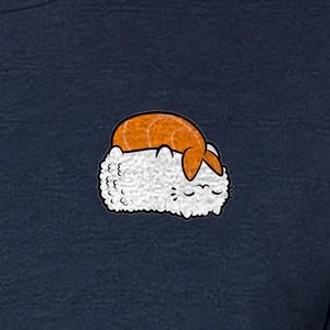 Sushi Cat T-Shirt, Kawaii Cartoon Left Chest Graphic for Japanese Food Lovers and Foodie Gifts