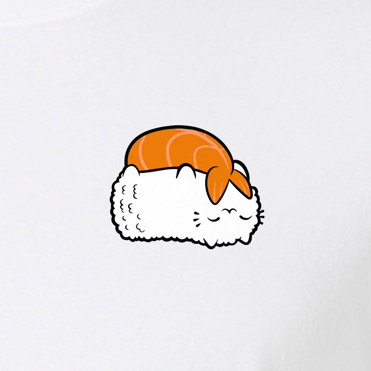 Sushi Cat T-Shirt, Kawaii Cartoon Left Chest Graphic for Japanese Food Lovers and Foodie Gifts