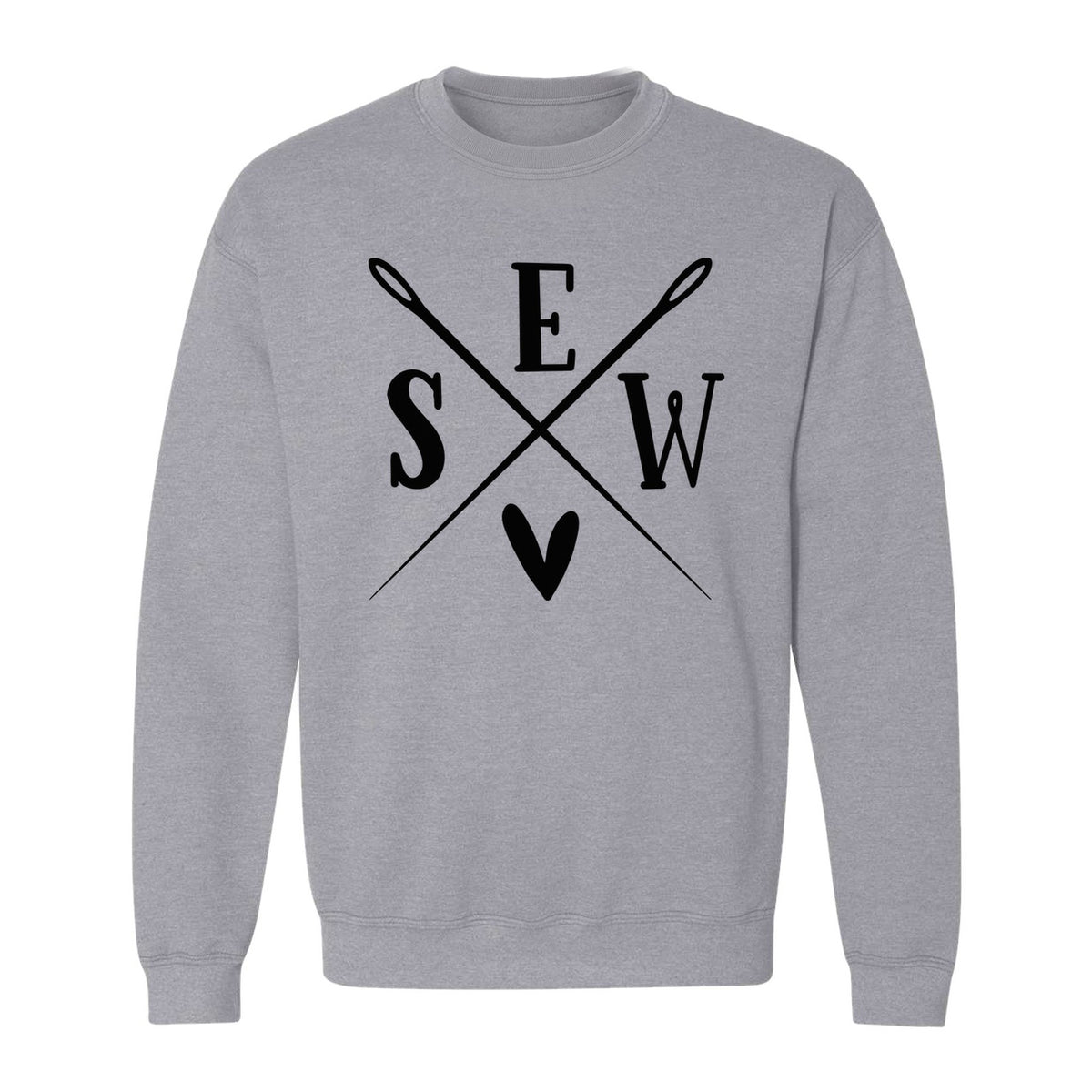 Sewing Sweatshirt, Crossed Needle Sew Heart Design for Quilters, Crafters and Stitching Lovers