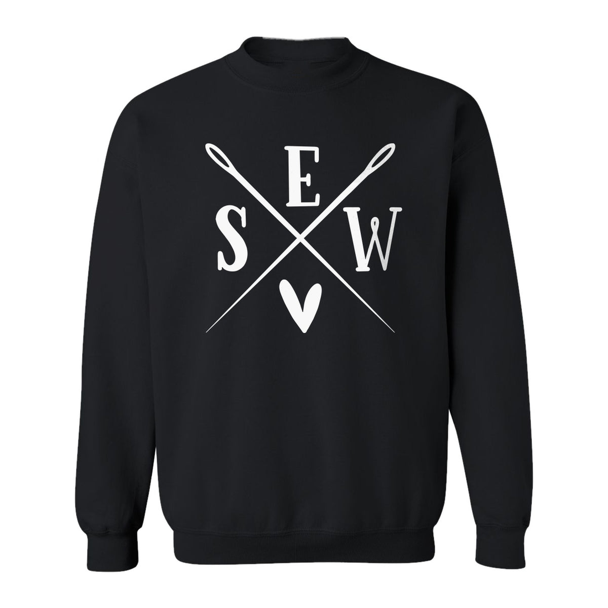 Sewing Sweatshirt, Crossed Needle Sew Heart Design for Quilters, Crafters and Stitching Lovers