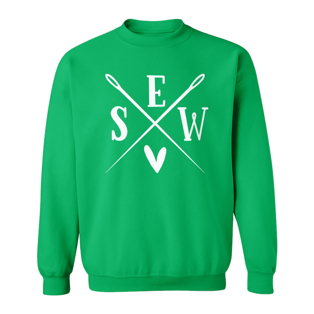 Sewing Sweatshirt, Crossed Needle Sew Heart Design for Quilters, Crafters and Stitching Lovers
