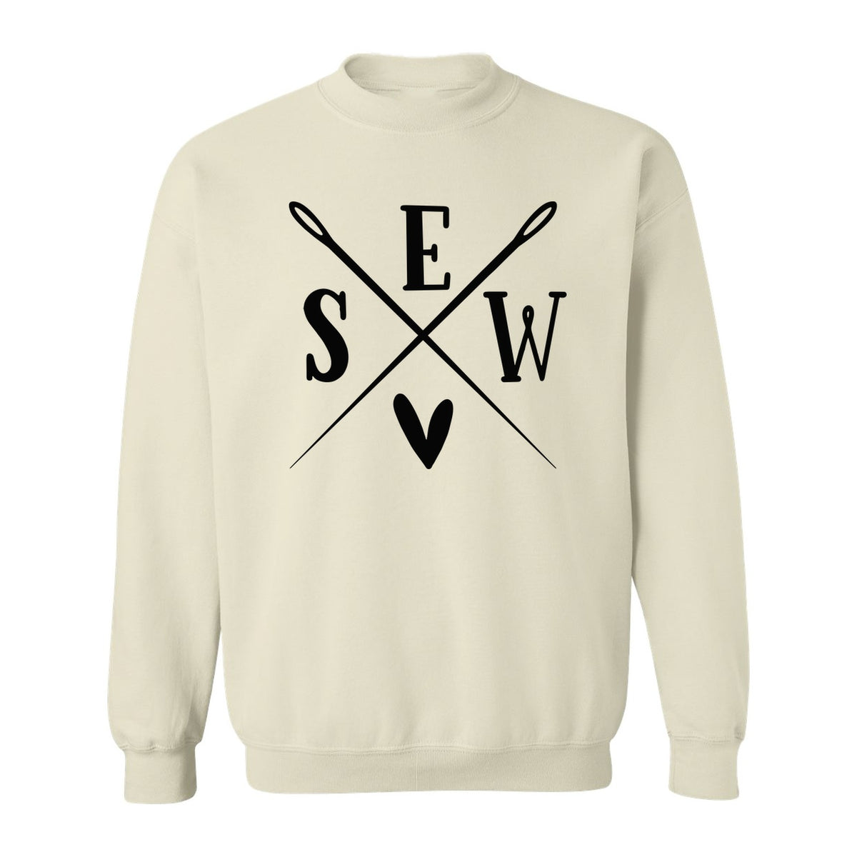 Sewing Sweatshirt, Crossed Needle Sew Heart Design for Quilters, Crafters and Stitching Lovers