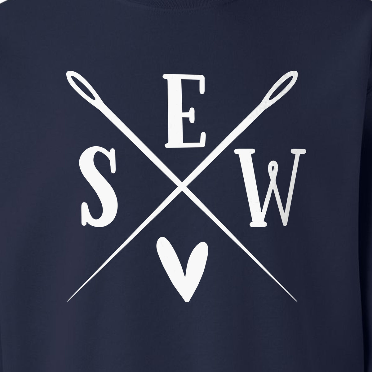 Sewing Sweatshirt, Crossed Needle Sew Heart Design for Quilters, Crafters and Stitching Lovers