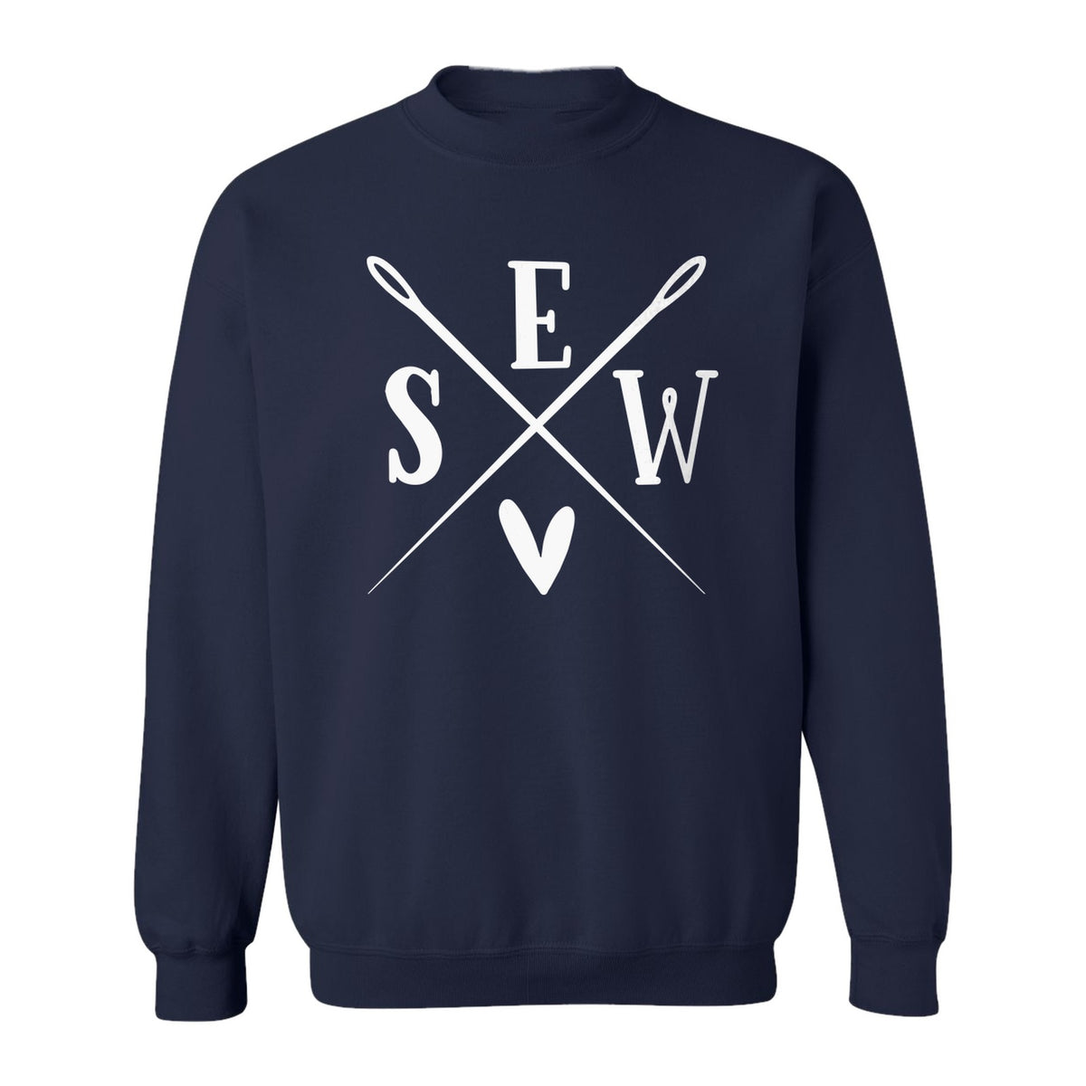 Sewing Sweatshirt, Crossed Needle Sew Heart Design for Quilters, Crafters and Stitching Lovers