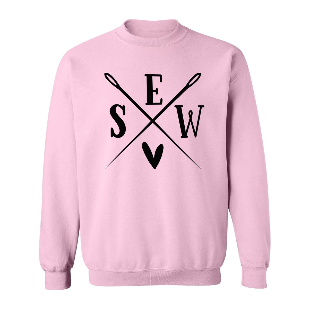Sewing Sweatshirt, Crossed Needle Sew Heart Design for Quilters, Crafters and Stitching Lovers