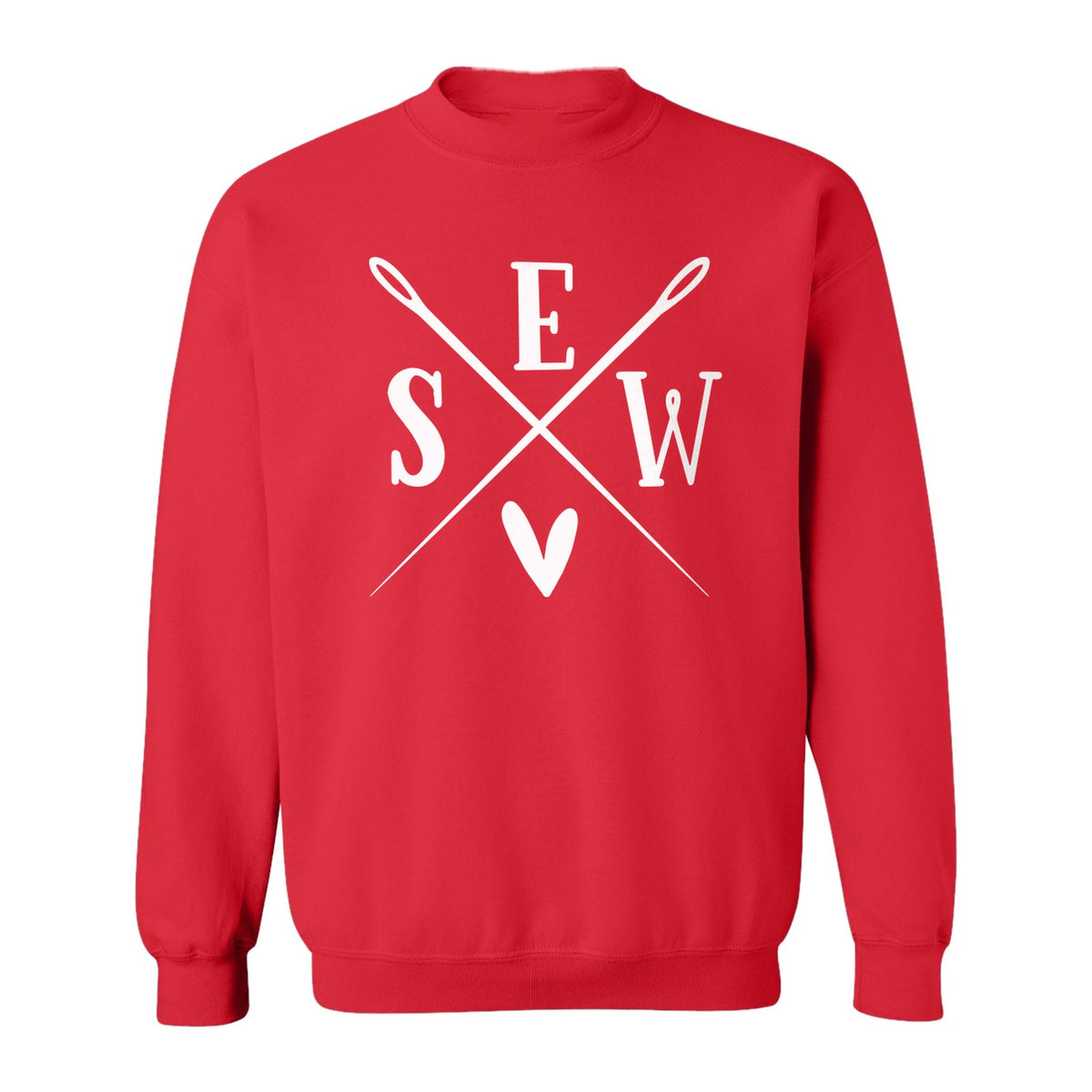 Sewing Sweatshirt, Crossed Needle Sew Heart Design for Quilters, Crafters and Stitching Lovers