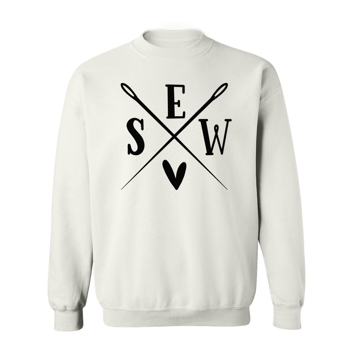 Sewing Sweatshirt, Crossed Needle Sew Heart Design for Quilters, Crafters and Stitching Lovers