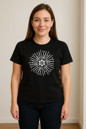 Surgical Tech T-Shirt, White Instrument Circle Design for Operating Room Technologists
