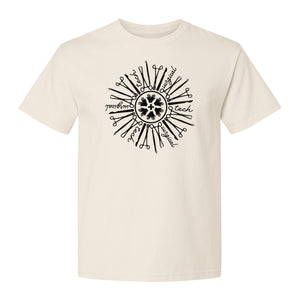 Surgical Tech T-Shirt, White Instrument Circle Design for Operating Room Technologists
