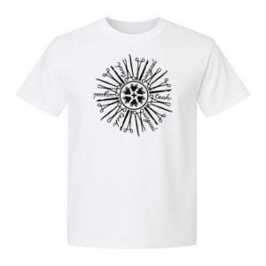 Surgical Tech T-Shirt, White Instrument Circle Design for Operating Room Technologists