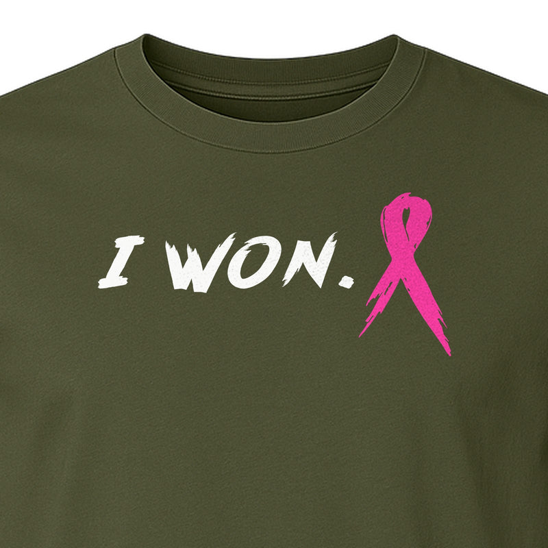 Breast Cancer Awareness T-Shirt, I Won Pink Ribbon Survivor Support Design for Women and Men