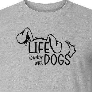 Life Is Better With Dogs T-Shirt, Paw Print Graphic for Pet Owners and Puppy Parents