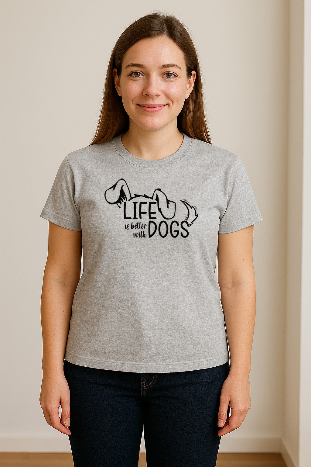 Life Is Better With Dogs T-Shirt, Paw Print Graphic for Pet Owners and Puppy Parents