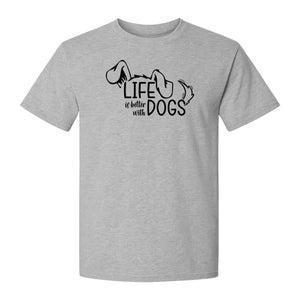 Life Is Better With Dogs T-Shirt, Paw Print Graphic for Pet Owners and Puppy Parents