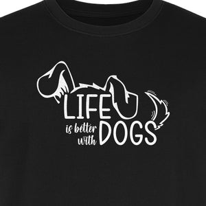 Life Is Better With Dogs T-Shirt, Paw Print Graphic for Pet Owners and Puppy Parents