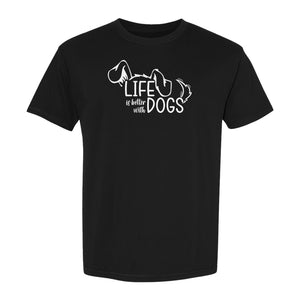 Life Is Better With Dogs T-Shirt, Paw Print Graphic for Pet Owners and Puppy Parents