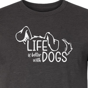 Life Is Better With Dogs T-Shirt, Paw Print Graphic for Pet Owners and Puppy Parents