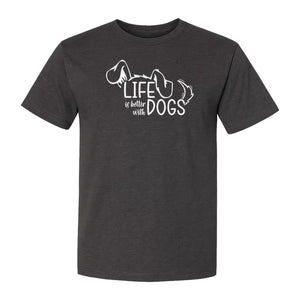 Life Is Better With Dogs T-Shirt, Paw Print Graphic for Pet Owners and Puppy Parents