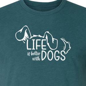 Life Is Better With Dogs T-Shirt, Paw Print Graphic for Pet Owners and Puppy Parents