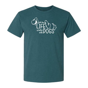 Life Is Better With Dogs T-Shirt, Paw Print Graphic for Pet Owners and Puppy Parents