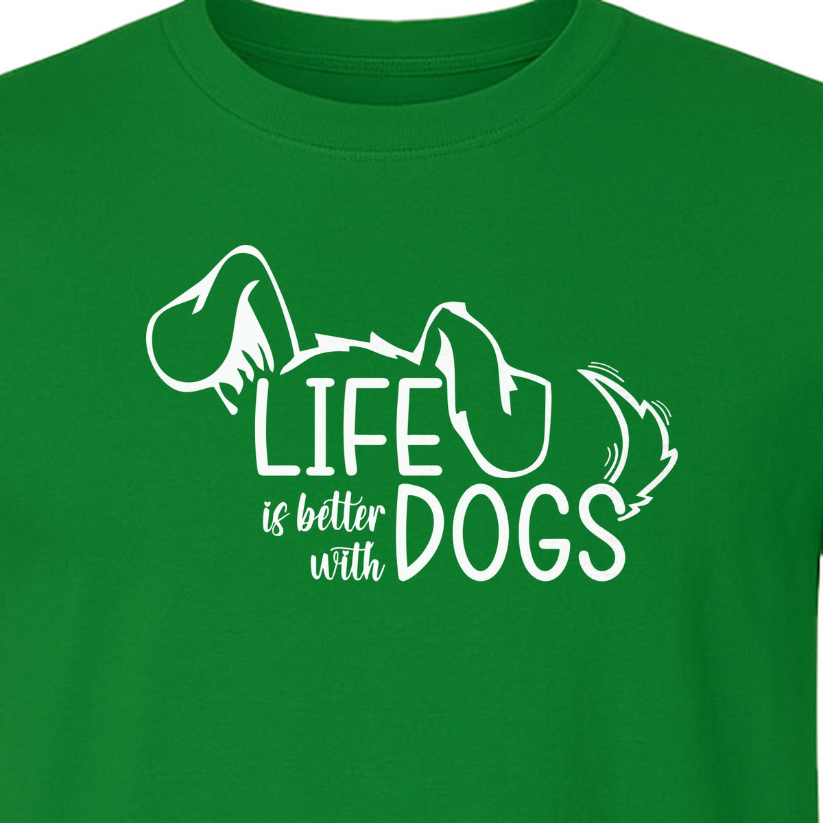 Life Is Better With Dogs T-Shirt, Paw Print Graphic for Pet Owners and Puppy Parents