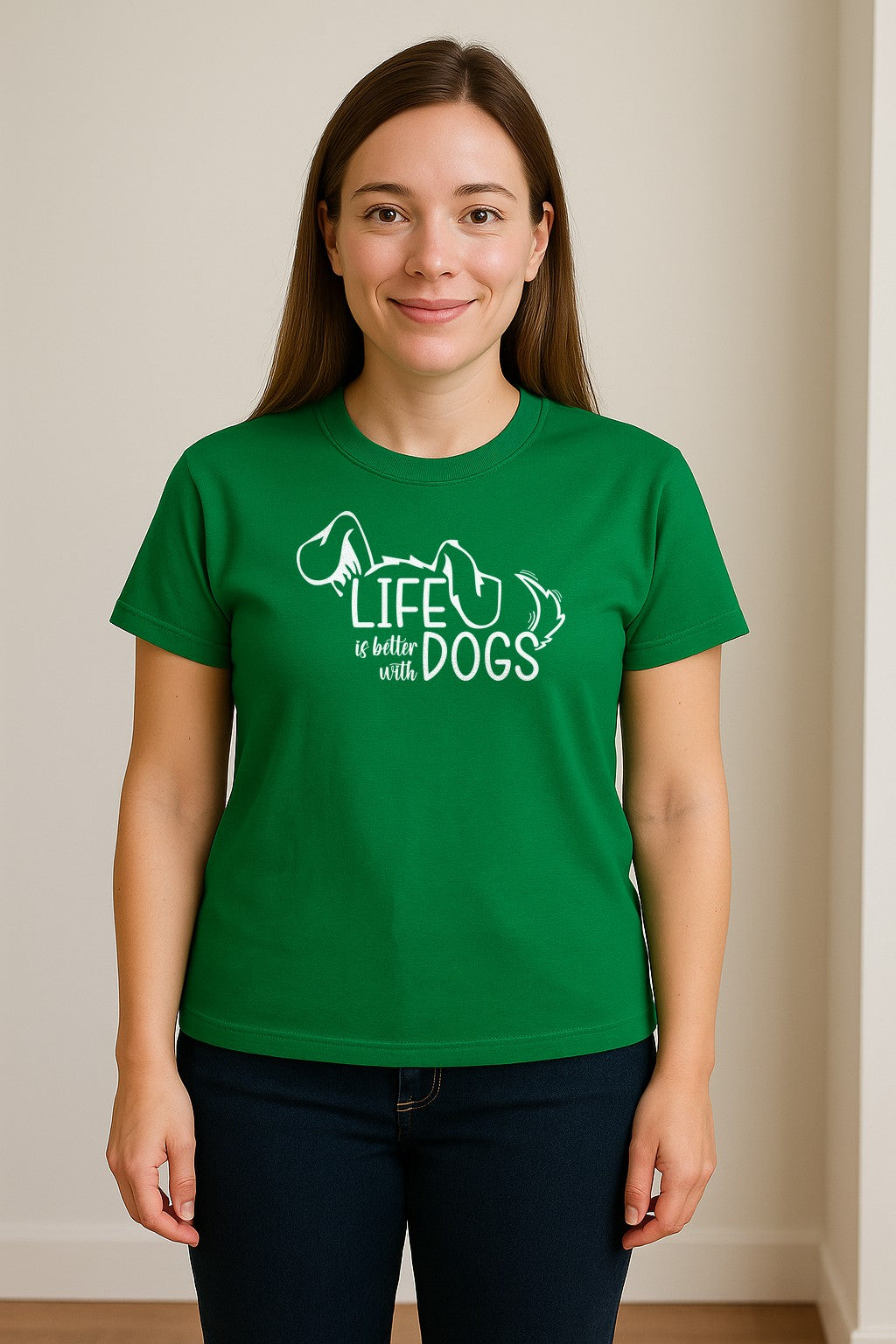 Life Is Better With Dogs T-Shirt, Paw Print Graphic for Pet Owners and Puppy Parents