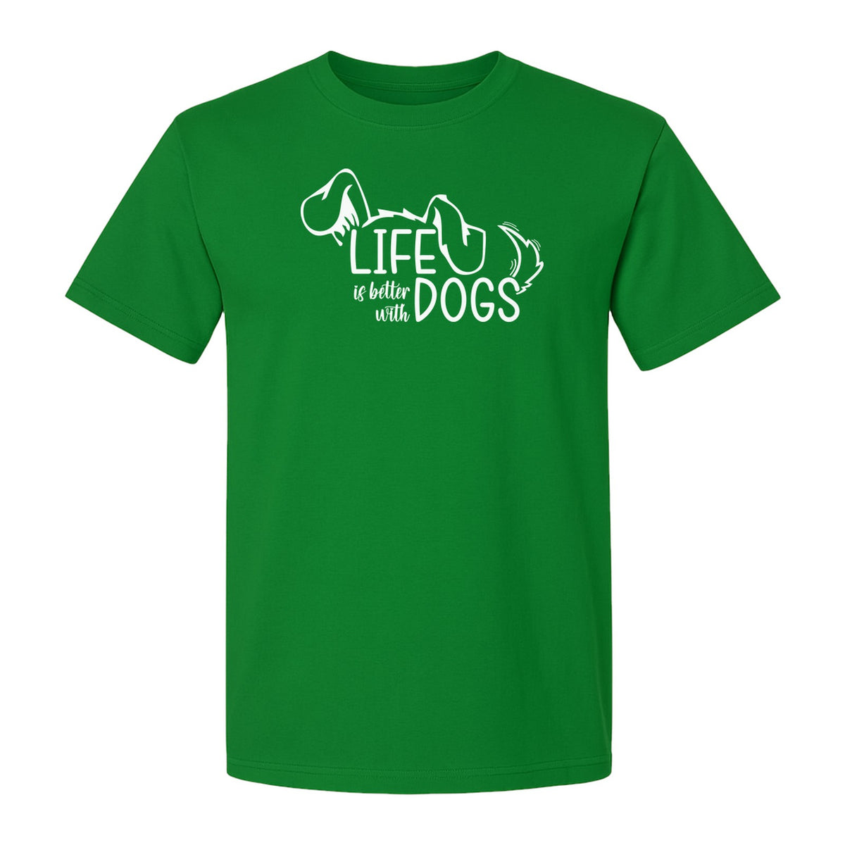 Life Is Better With Dogs T-Shirt, Paw Print Graphic for Pet Owners and Puppy Parents