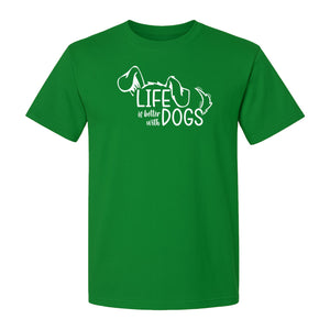 Life Is Better With Dogs T-Shirt, Paw Print Graphic for Pet Owners and Puppy Parents