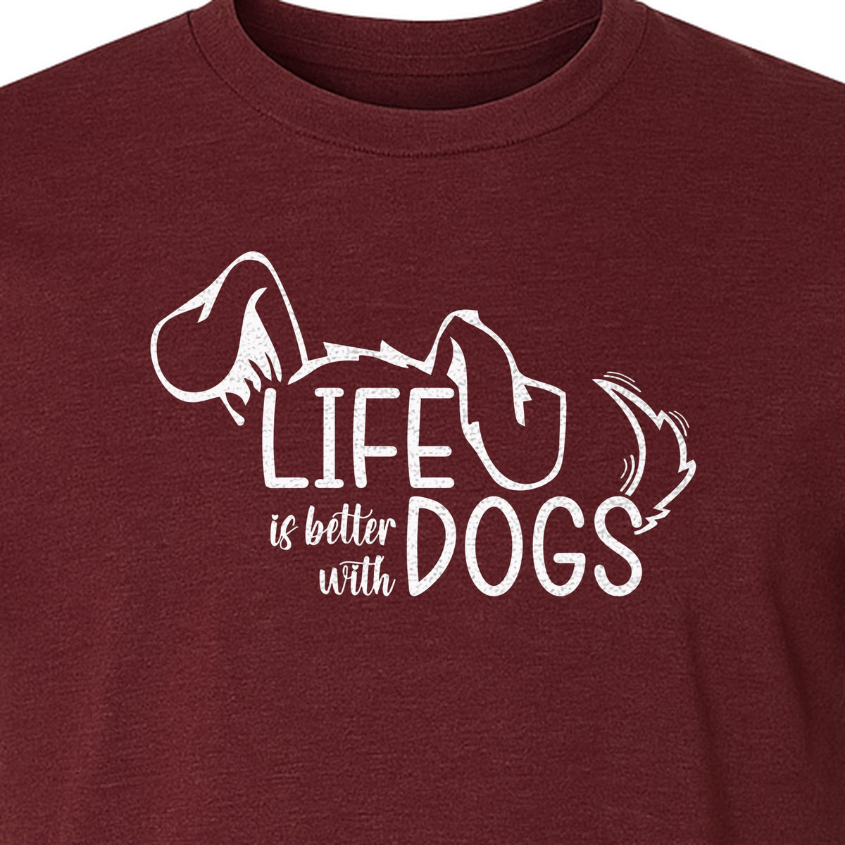 Life Is Better With Dogs T-Shirt, Paw Print Graphic for Pet Owners and Puppy Parents