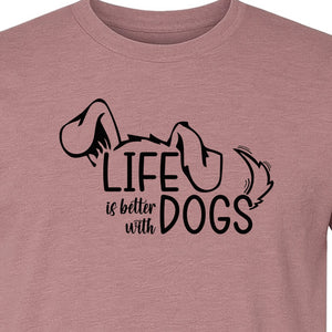Life Is Better With Dogs T-Shirt, Paw Print Graphic for Pet Owners and Puppy Parents