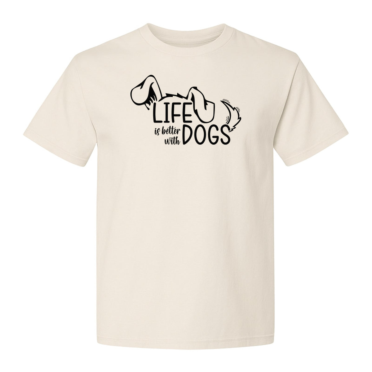 Life Is Better With Dogs T-Shirt, Paw Print Graphic for Pet Owners and Puppy Parents
