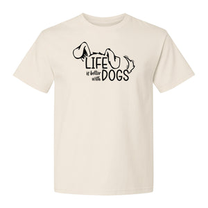 Life Is Better With Dogs T-Shirt, Paw Print Graphic for Pet Owners and Puppy Parents