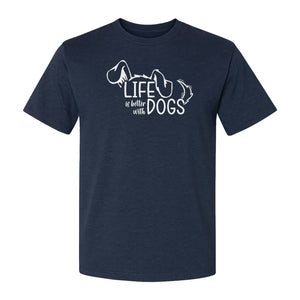 Life Is Better With Dogs T-Shirt, Paw Print Graphic for Pet Owners and Puppy Parents