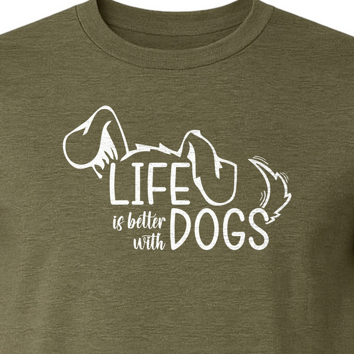 Life Is Better With Dogs T-Shirt, Paw Print Graphic for Pet Owners and Puppy Parents