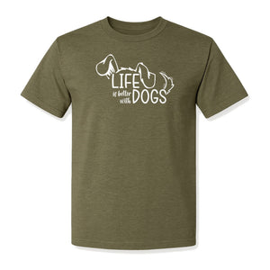 Life Is Better With Dogs T-Shirt, Paw Print Graphic for Pet Owners and Puppy Parents