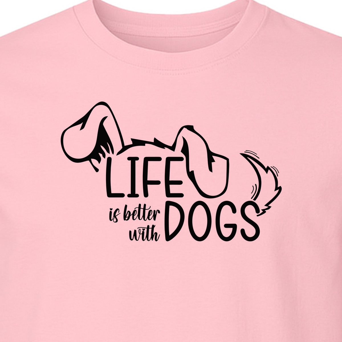 Life Is Better With Dogs T-Shirt, Paw Print Graphic for Pet Owners and Puppy Parents