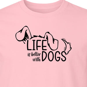 Life Is Better With Dogs T-Shirt, Paw Print Graphic for Pet Owners and Puppy Parents