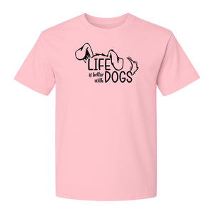 Life Is Better With Dogs T-Shirt, Paw Print Graphic for Pet Owners and Puppy Parents