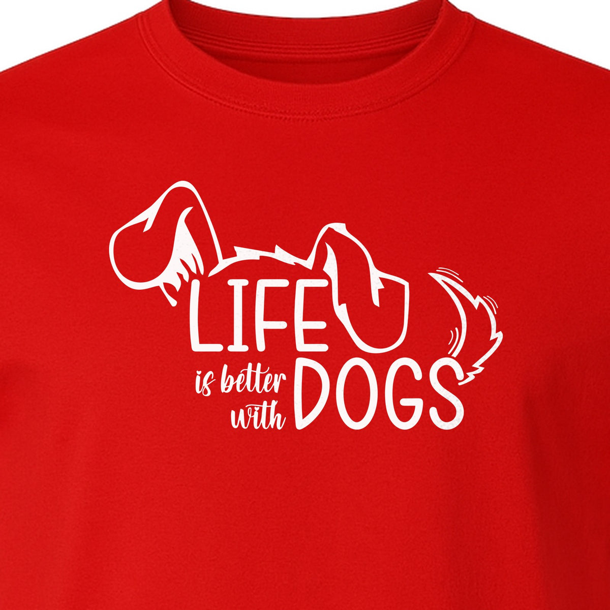 Life Is Better With Dogs T-Shirt, Paw Print Graphic for Pet Owners and Puppy Parents