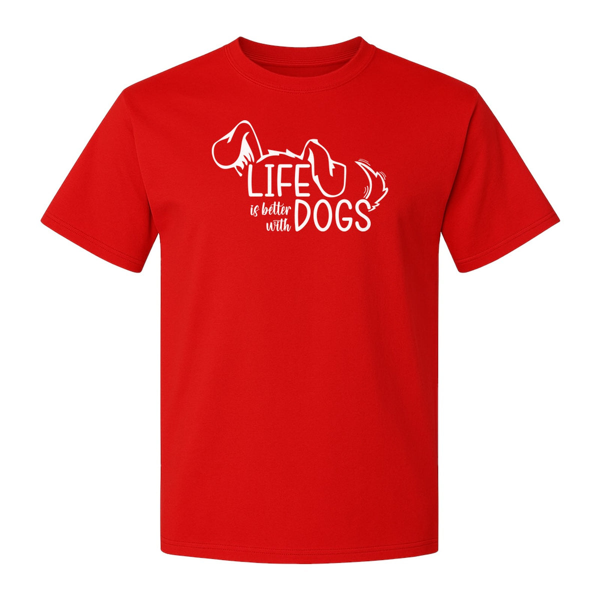 Life Is Better With Dogs T-Shirt, Paw Print Graphic for Pet Owners and Puppy Parents
